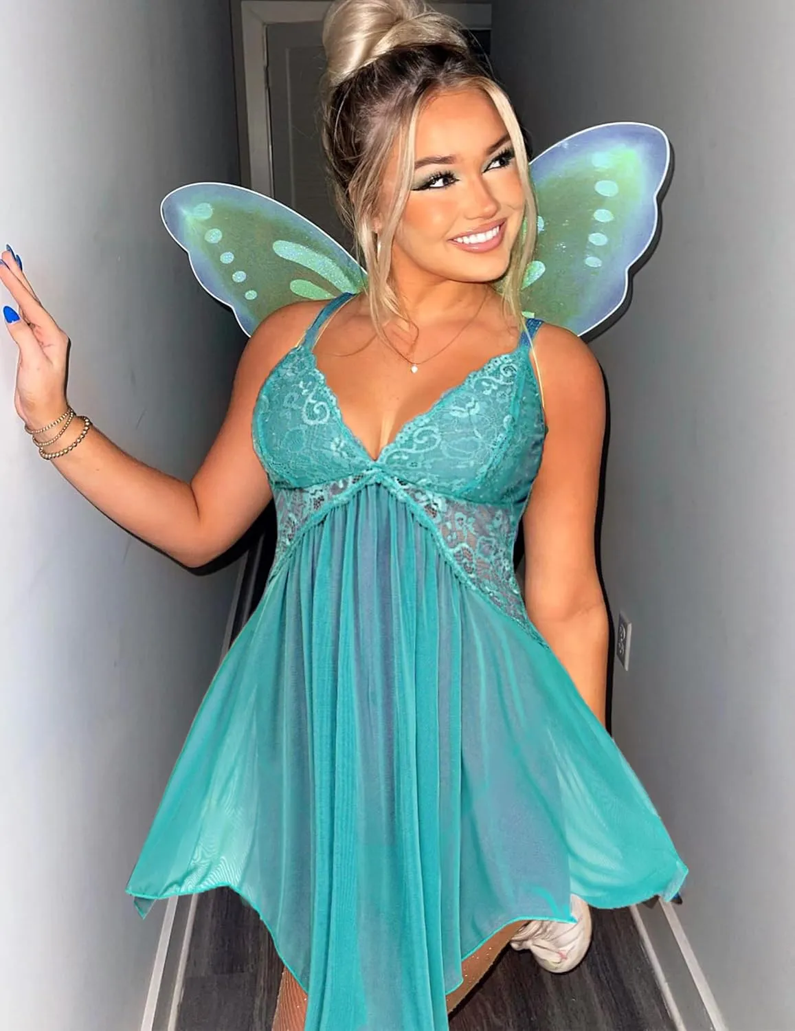 Avidlove Women Lingerie Lace Babydoll V Neck Sexy Sleepwear Strap Chemise