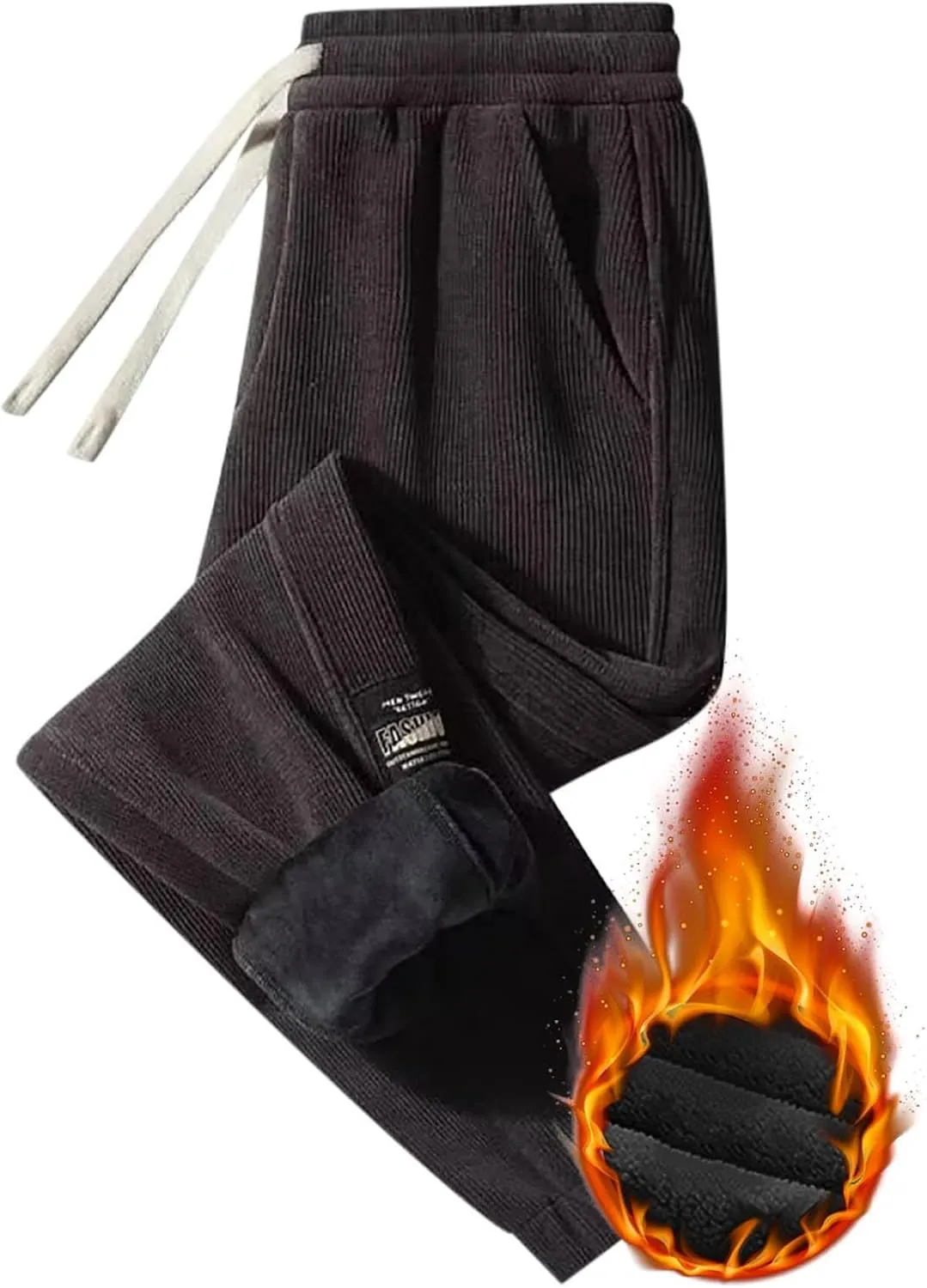 BIFUTON Fleece Lined Pants Men,Men's Thick Winter Pants Heavyweight Warm Sherpa Lined Athletic Jogger Sweatpants with Pockets
