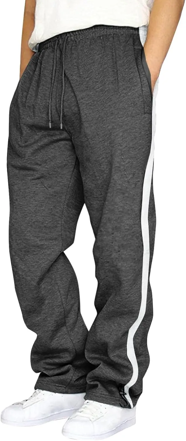 BIFUTON Joggers for Men,Mens Sweatpants with Pockets Solid Color Lace Up Straight Leg Athletic Pants Loose Fit Golf Pants