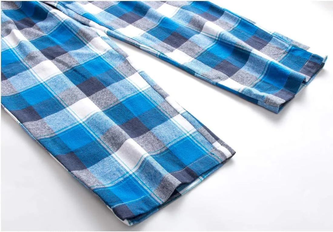 Big Boys Long Sleeve Plaid Pajamas Cotton Young Teens Sleepwear 10-16Years