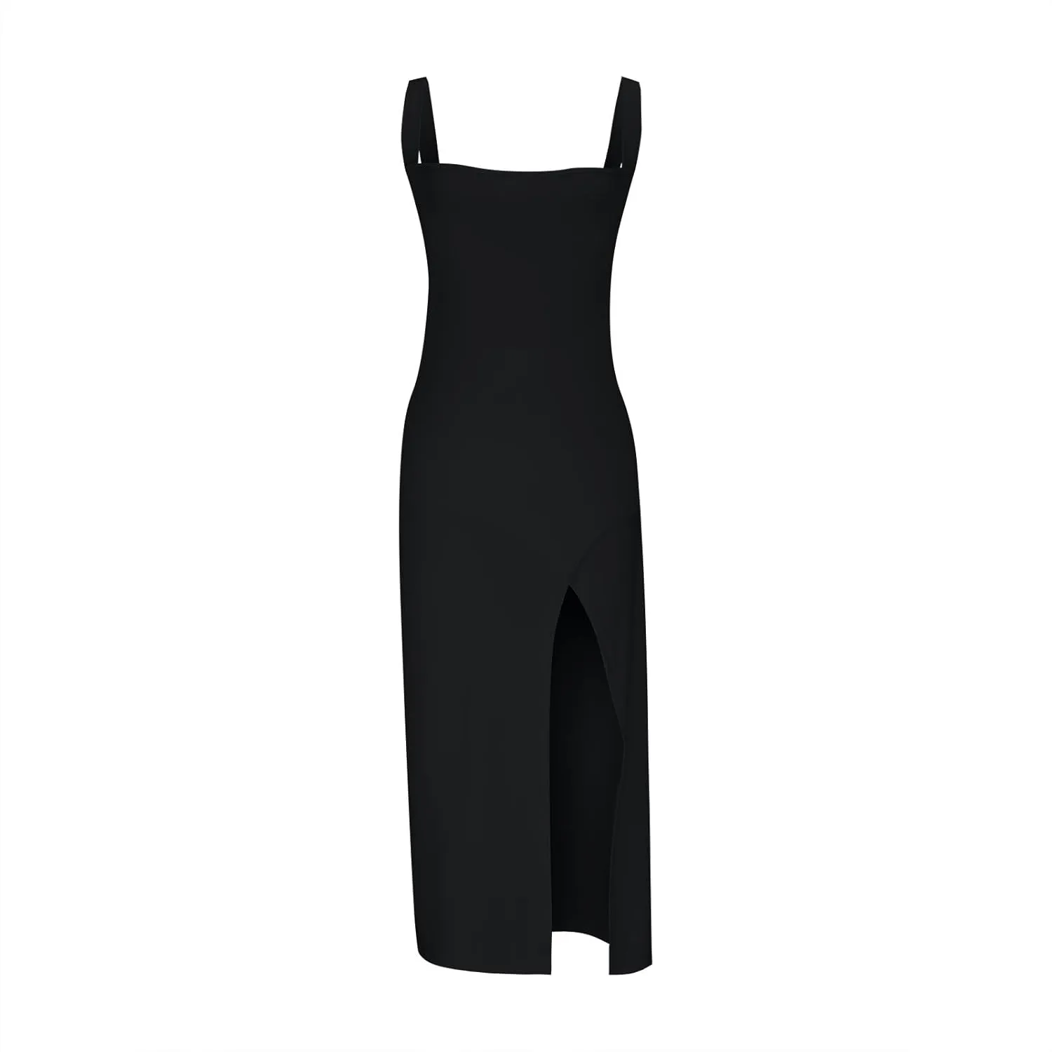Bodycon Dress for Women Square Neck High Slit Split Sexy Sleeveless Maxi Dress Shift Vestidos Casuales para Mujer