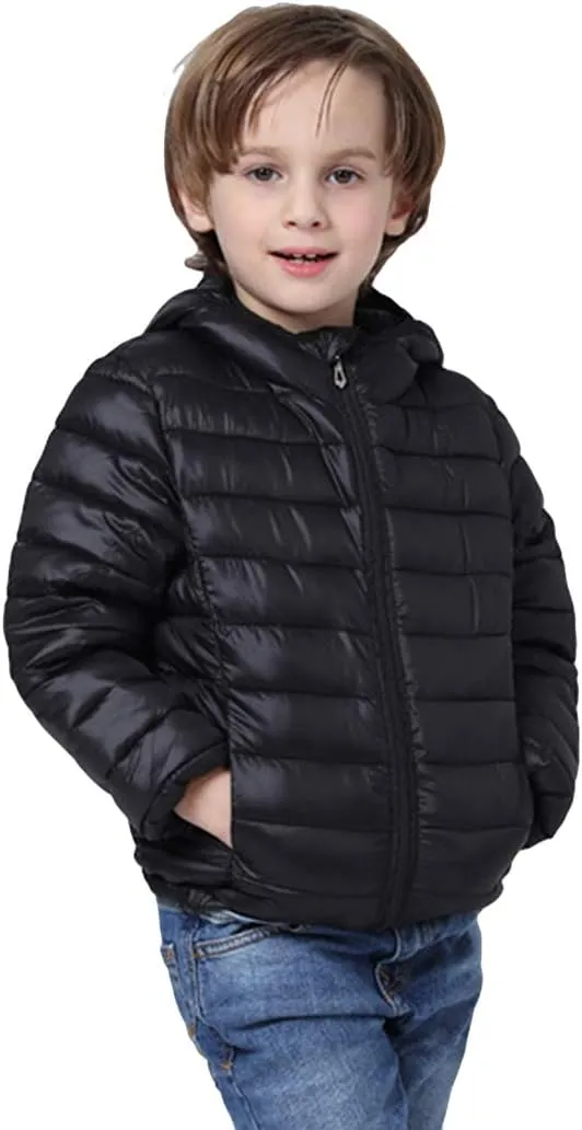 BOFETA Kids Hooded Cute Puffer Jackets Coat Lightwight Warm Packable Jackets