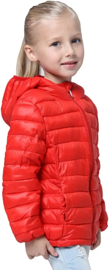 BOFETA Kids Hooded Cute Puffer Jackets Coat Lightwight Warm Packable Jackets