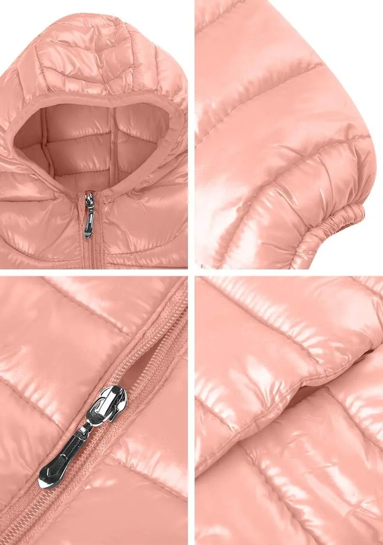 BOFETA Kids Hooded Cute Puffer Jackets Coat Lightwight Warm Packable Jackets