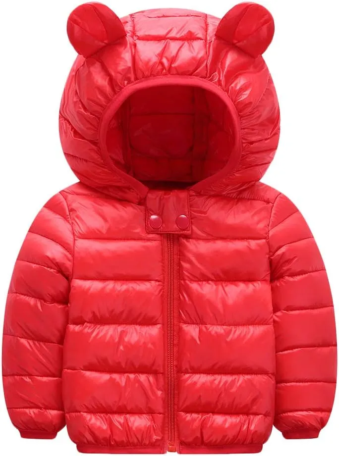 BOFETA Kids Winter Hooded Lightweight Puffer Jackets Outwear Warm Cartoon Jackets