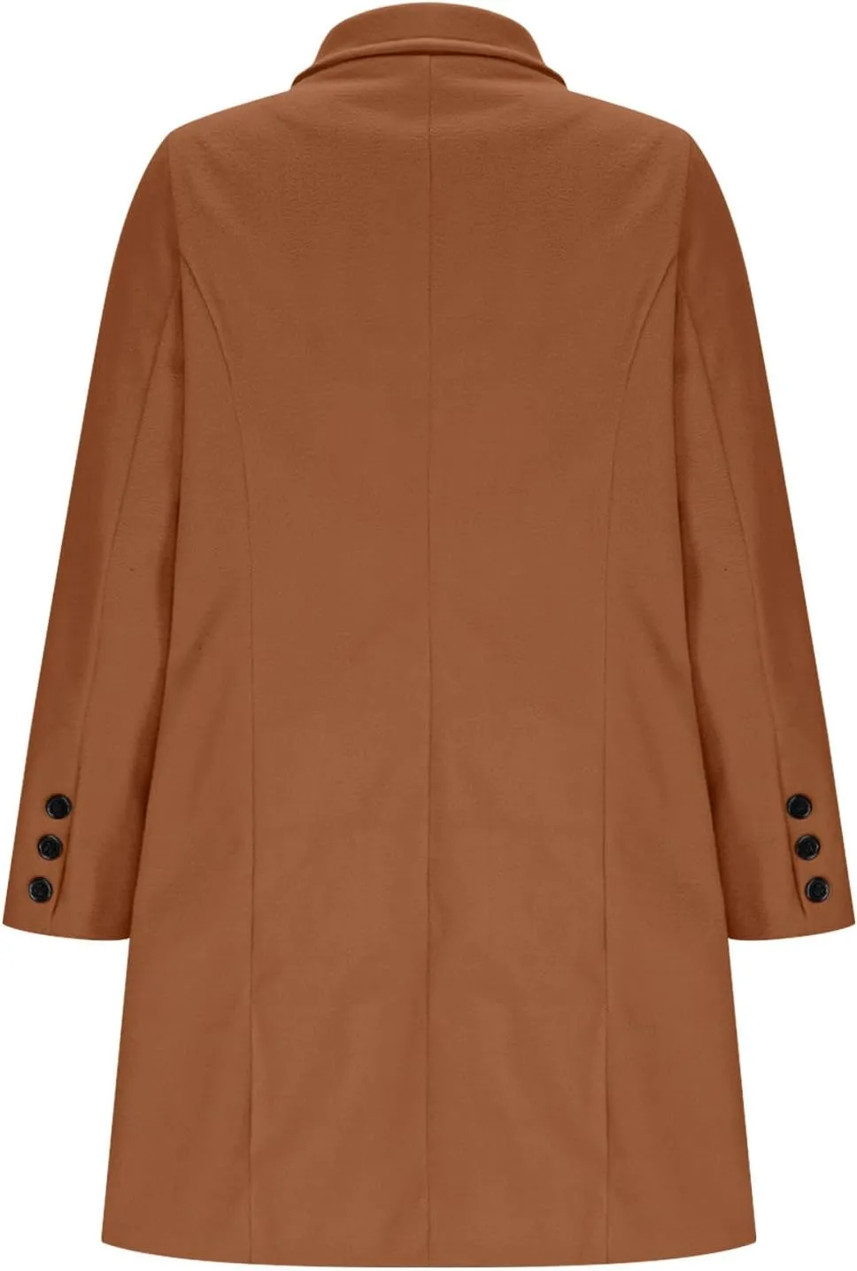 Borniu Women's Winter Wool Blend Coat Casual Notch Lapel Double-Breasted Peacoat Trench Coats Warm Overcoat