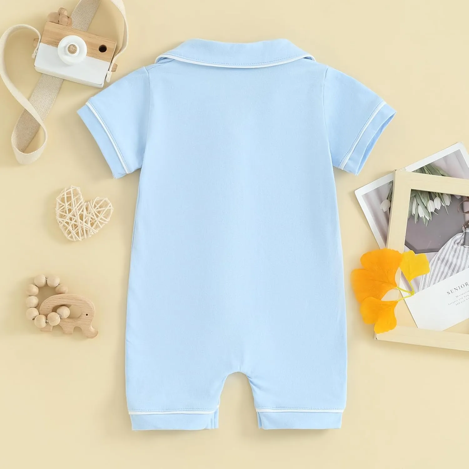 BULINGNA Infant Baby Girl Boy Summer One Piece Pajamas Jumpsuit Short Sleeve Button Down Cotton Pjs Sleepwear Onesie