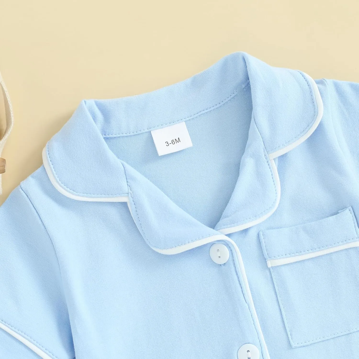 BULINGNA Infant Baby Girl Boy Summer One Piece Pajamas Jumpsuit Short Sleeve Button Down Cotton Pjs Sleepwear Onesie