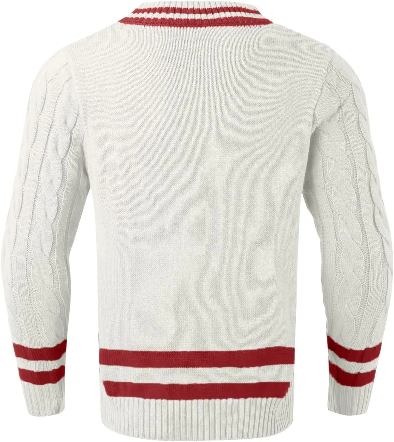 Cable Knit Sweater for Men V Neck Striped Long Sleeve Casual Jumper Tops Comfort Soft Color Block Pullover Sweaters
