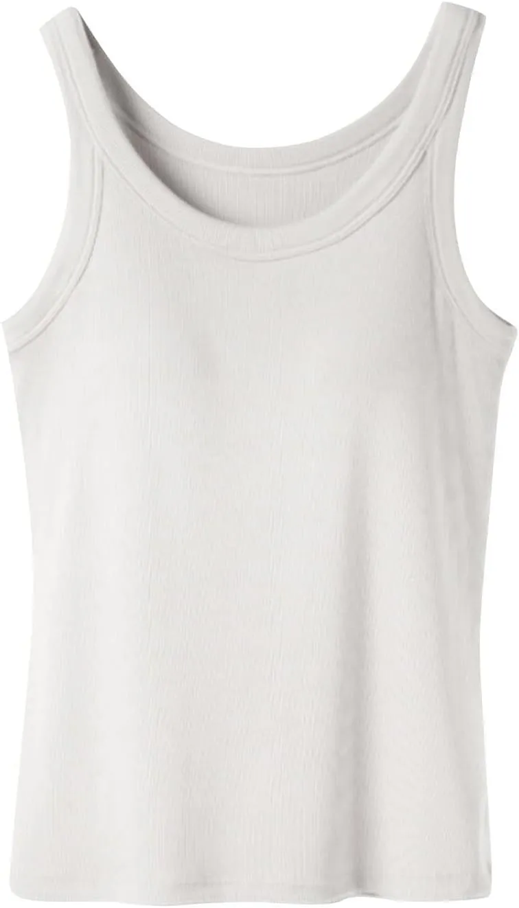 Camisole Tops for Women Built in Bra Adjustable Spaghetti Strap Tank Tops Basic Workout Summer Shelf Bra