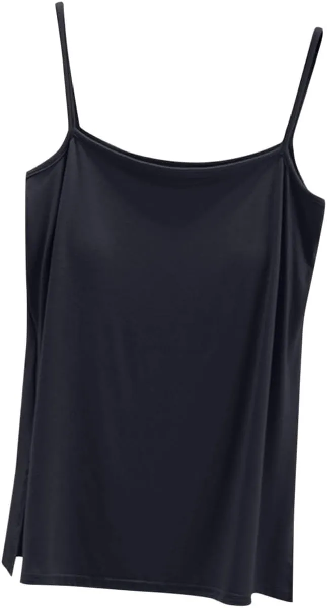 Camisole Tops for Women Built in Bra Spring Summer Sleeveless Seamless Underwear Spaghetti Thin Strap Yoga Tank Tops