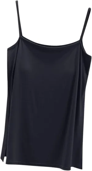 Camisole Tops for Women Built in Bra Spring Summer Sleeveless Seamless Underwear Spaghetti Thin Strap Yoga Tank Tops