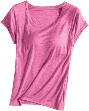 Cap Sleeve Tank Tops Women Trending Classic Solid Color Padded Crewneck Basic Going Outdoor Hiking T-Shirts