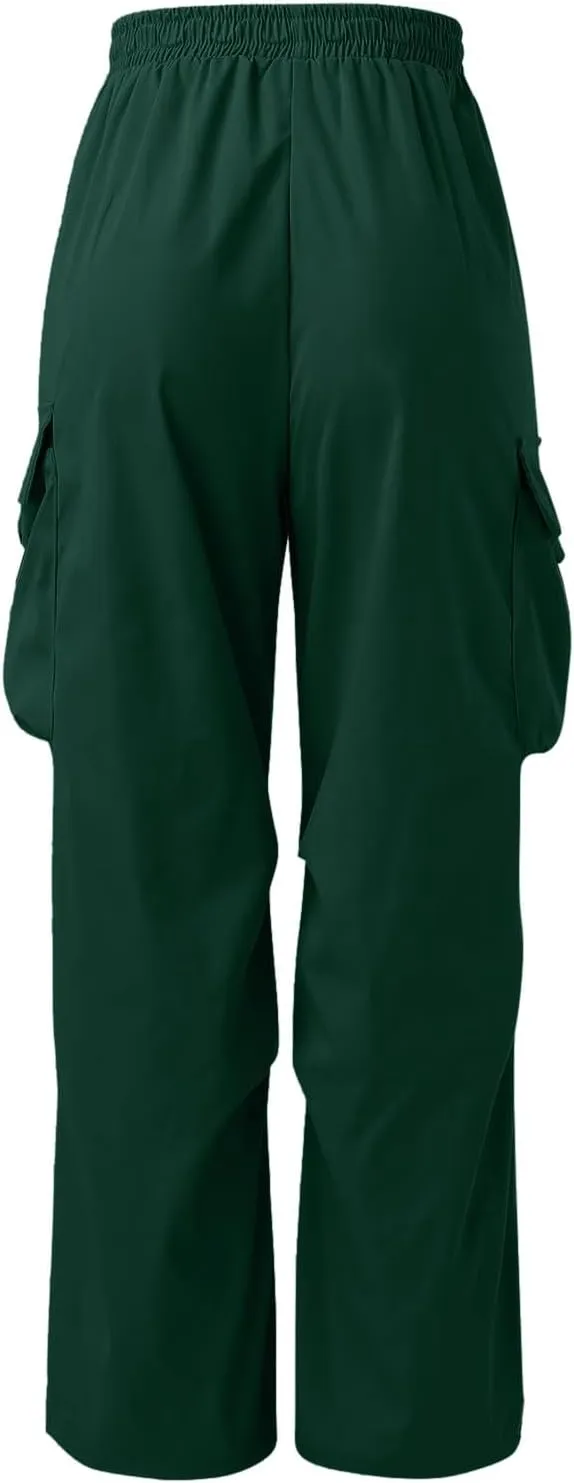 Cargo Pant for Men Drawstring Elastic Waist Multi Pockets Casual Stretch Combat Work Pants