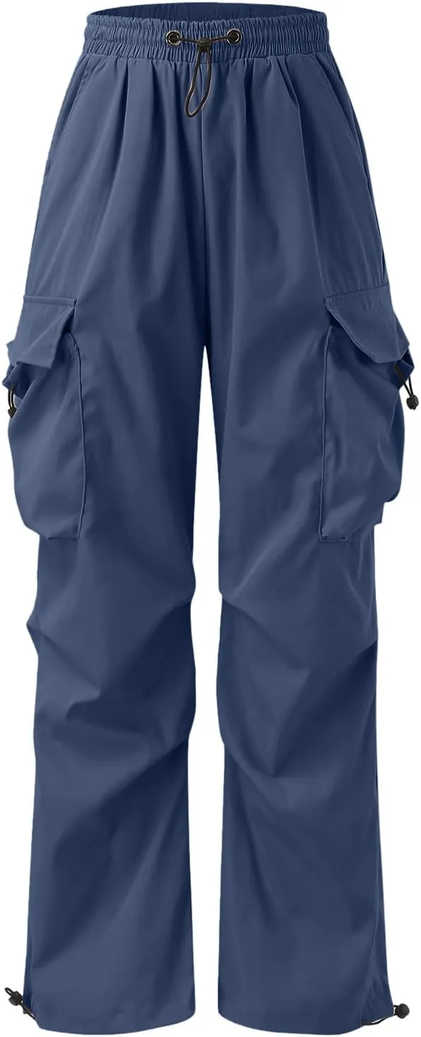 Cargo Pant for Men Drawstring Elastic Waist Multi Pockets Casual Stretch Combat Work Pants