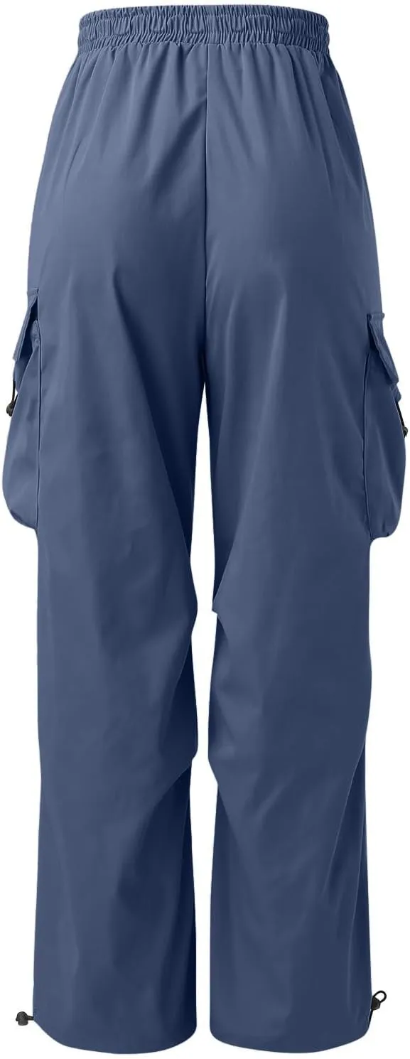 Cargo Pant for Men Drawstring Elastic Waist Multi Pockets Casual Stretch Combat Work Pants