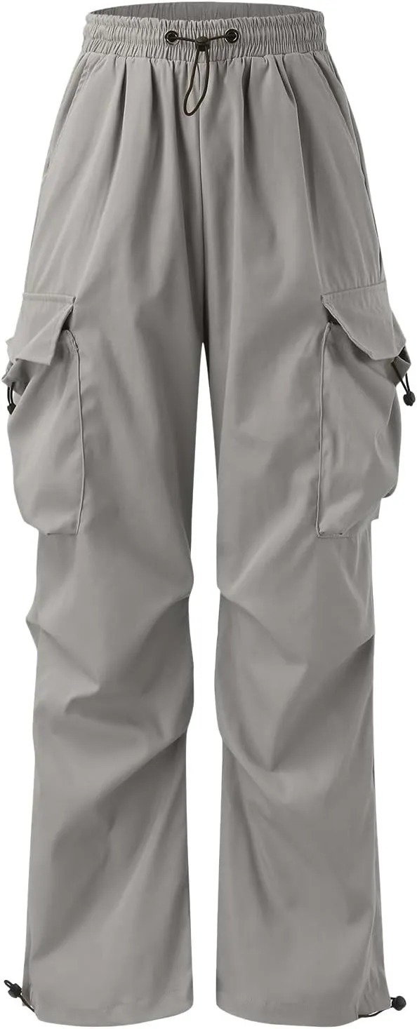Cargo Pant for Men Drawstring Elastic Waist Multi Pockets Casual Stretch Combat Work Pants