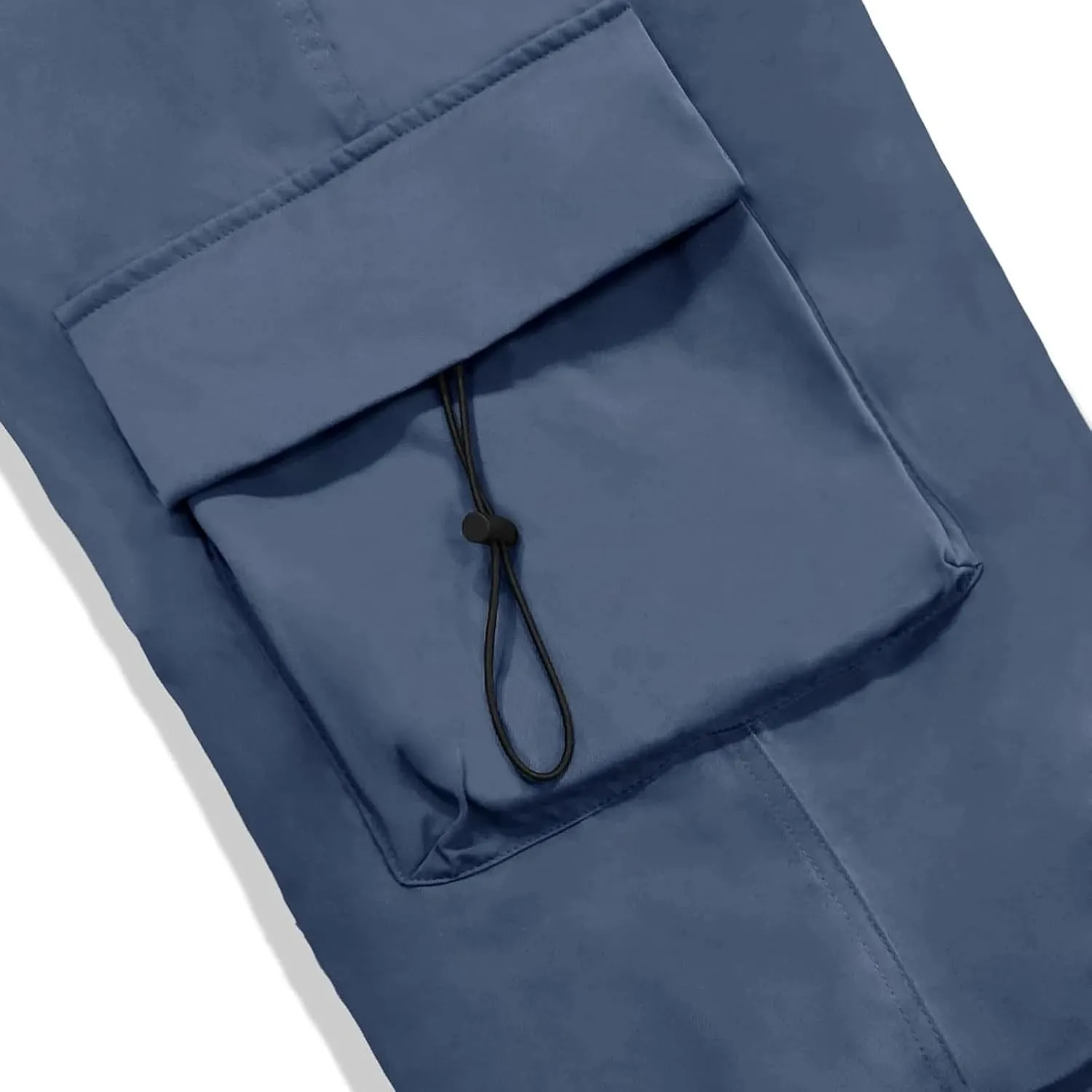 Cargo Pant for Men Drawstring Elastic Waist Multi Pockets Casual Stretch Combat Work Pants