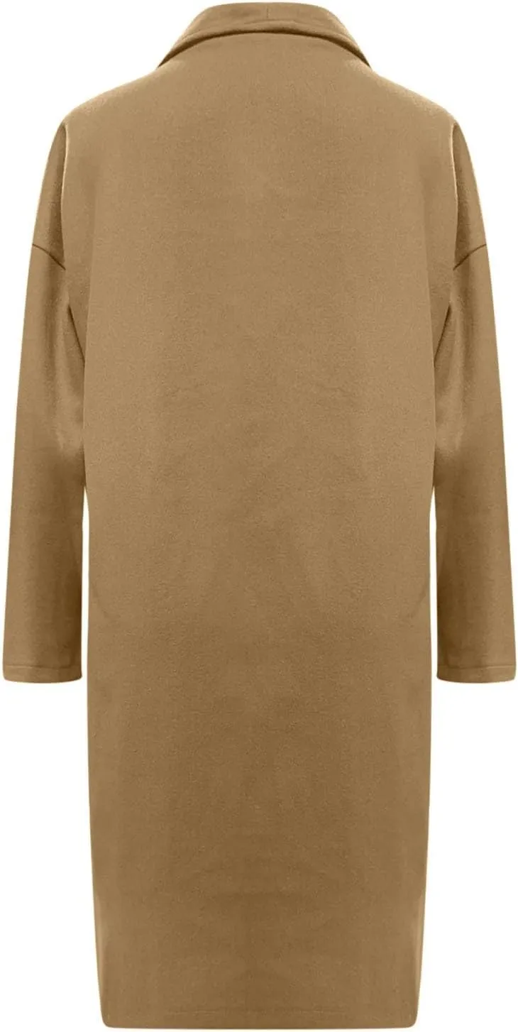 cooki Womens Coats Winter Sweater Cardigan Sweater Open Front Coats Wool Blend Trench Coats Casual Overcoats Long Soft Jacket