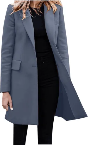 cooki womens winter coats Wool Blend Trench Coats Lapel Pea Coat Plus Size Long Jackets With Pocket Double Breasted Peacoats