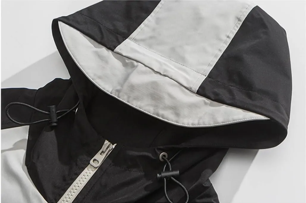 DBFBDTU Men Hooded Jacket Streetwear Casual Outdoor Lightweight Zipper Jacket Vintage Coat