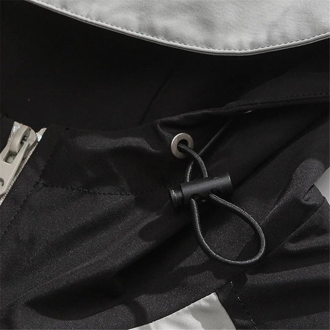 DBFBDTU Men Hooded Jacket Streetwear Casual Outdoor Lightweight Zipper Jacket Vintage Coat