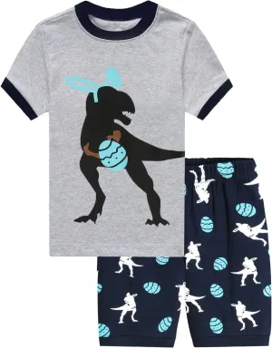 DDSOL Toddler Boys Pajamas Child Pjs Little Boy Sleepwear Cotton Jammies Kids Short Sets Summer 2-7 Years