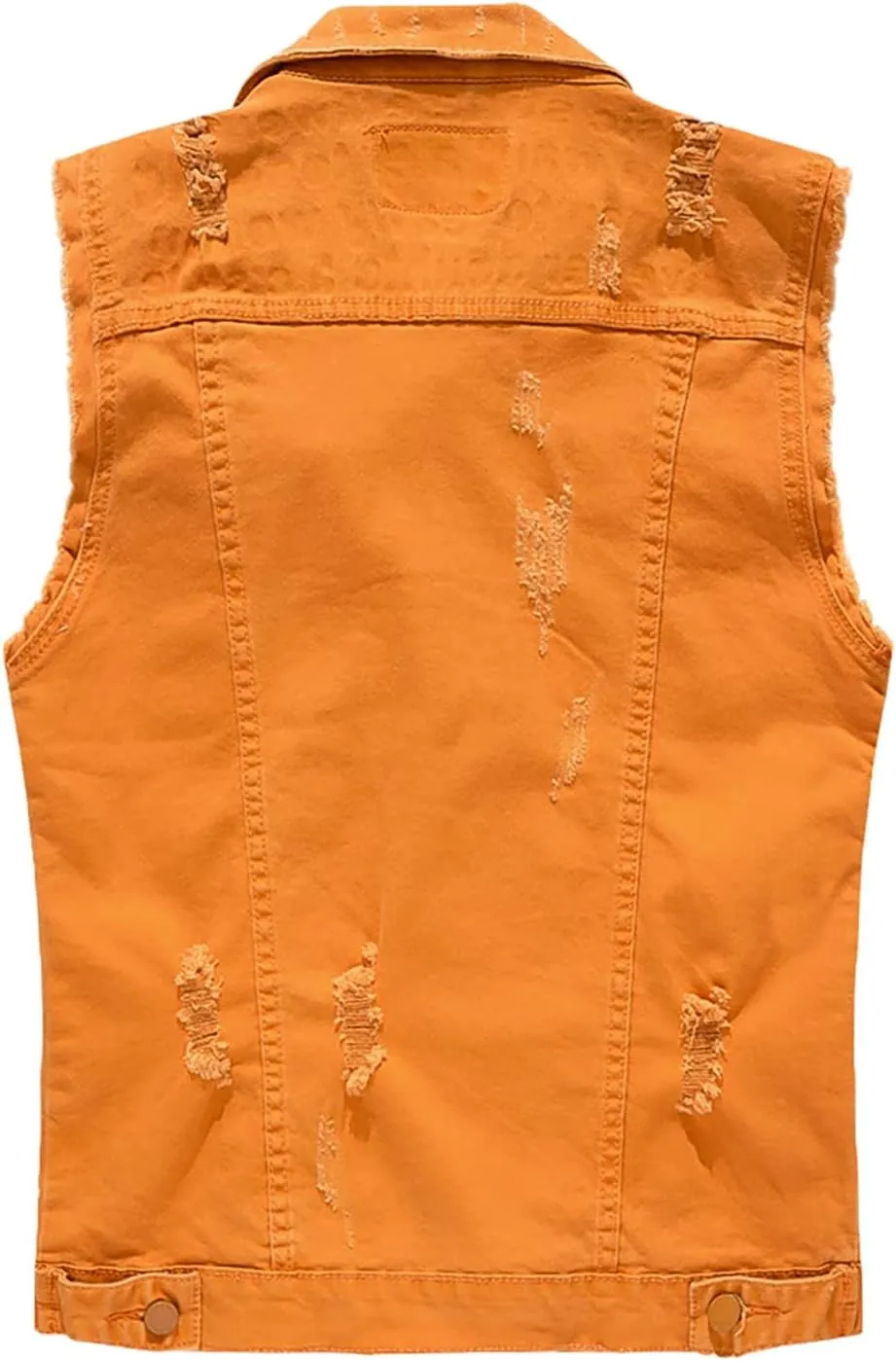 Denim Vest Men Sleeveless Ripped Jean Vests Slim Fit Button Down Jacket Casual Distressed Streetwear Utility Shirts