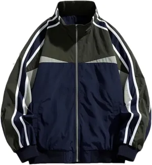 Dninmim Men's Zip Up Baggy Coat Streetwear Outerwear Sports Clothing Tops Outdoor Hooded Jacket
