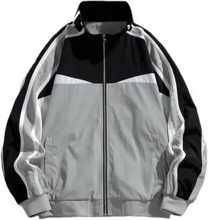 Dninmim Men's Zip Up Baggy Coat Streetwear Outerwear Sports Clothing Tops Outdoor Hooded Jacket