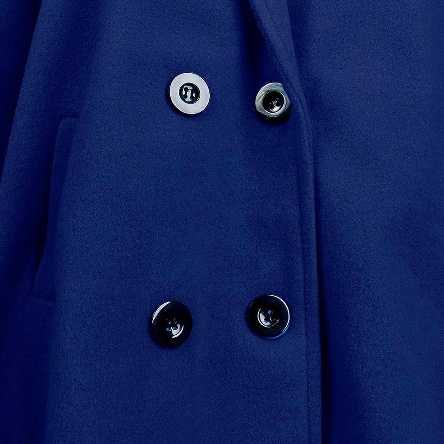 Fall Trench Coats for Women 2024 Casual Notch Lapel Single-Breasted Pea Coats Wool Blend Warm Winter Coats