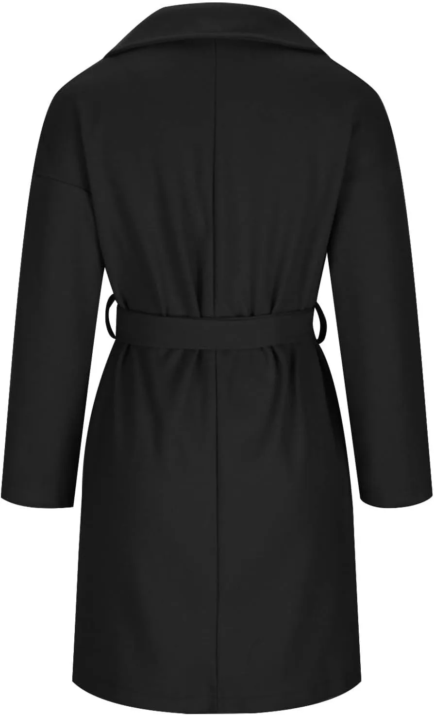fartey Womens Winter Coats Wool Blend Pea Coats Casual Notch Lapel Double-Breasted Mid Trench Coats Overcoats Outwear