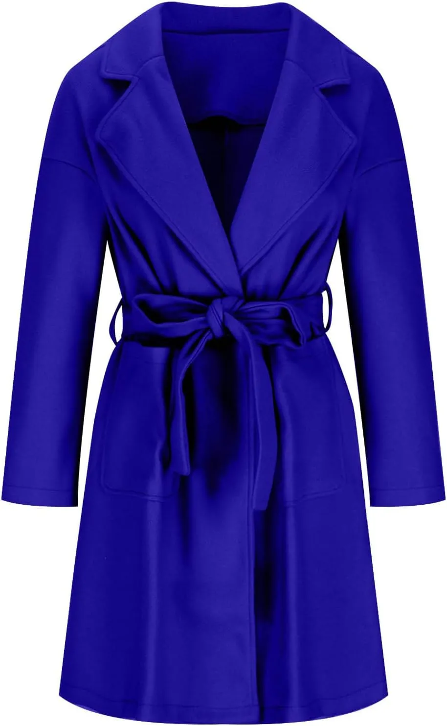 fartey Womens Winter Coats Wool Blend Pea Coats Casual Notch Lapel Double-Breasted Mid Trench Coats Overcoats Outwear
