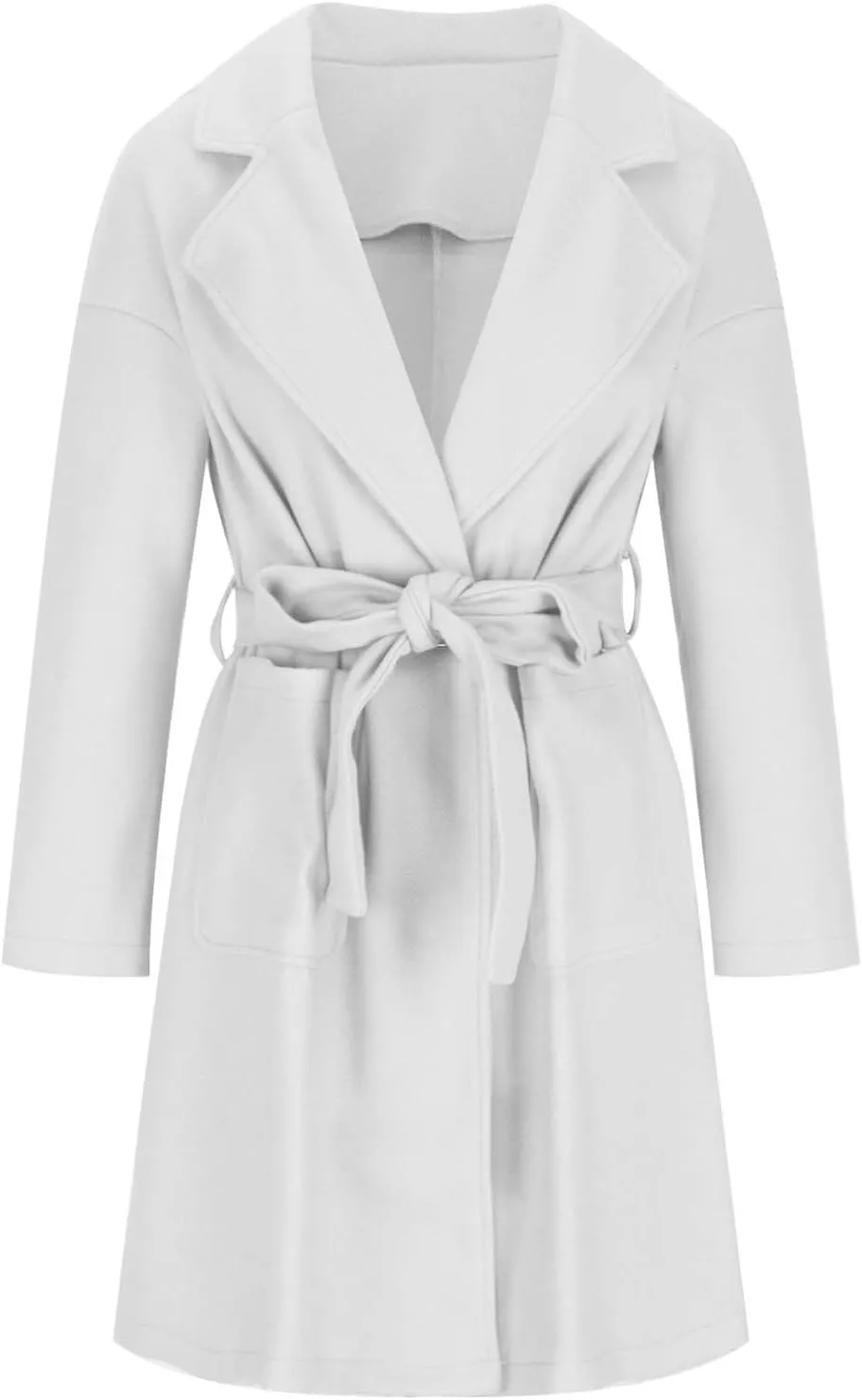 fartey Womens Winter Coats Wool Blend Pea Coats Casual Notch Lapel Double-Breasted Mid Trench Coats Overcoats Outwear