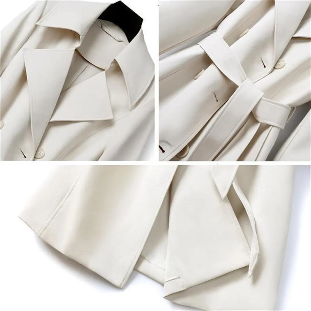 Fashion Autumn Women Trench Coat Double Breasted Long Windbreaker Streetwear Trench Outerwear