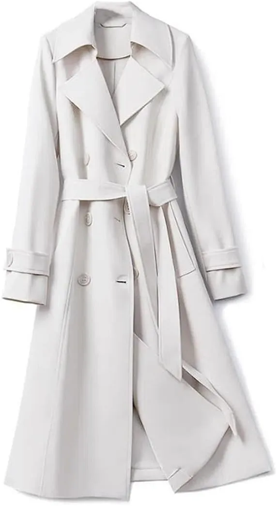 Fashion Autumn Women Trench Coat Double Breasted Long Windbreaker Streetwear Trench Outerwear