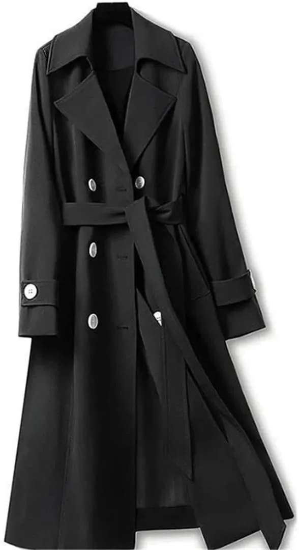 Fashion Autumn Women Trench Coat Double Breasted Long Windbreaker Streetwear Trench Outerwear