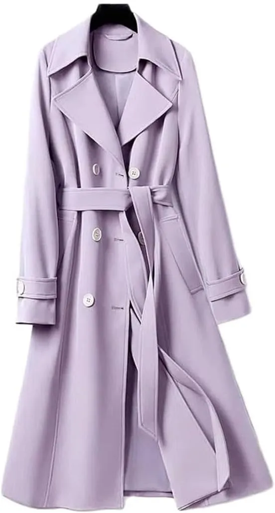 Fashion Autumn Women Trench Coat Double Breasted Long Windbreaker Streetwear Trench Outerwear