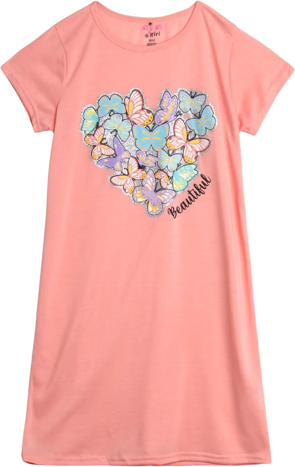 Girls' Pajama Set - 3 Piece Short Sleeve Sleep Shirt, Lounge Pajama Shorts, and Nightgown - Girls' Sleepwear (7-16)