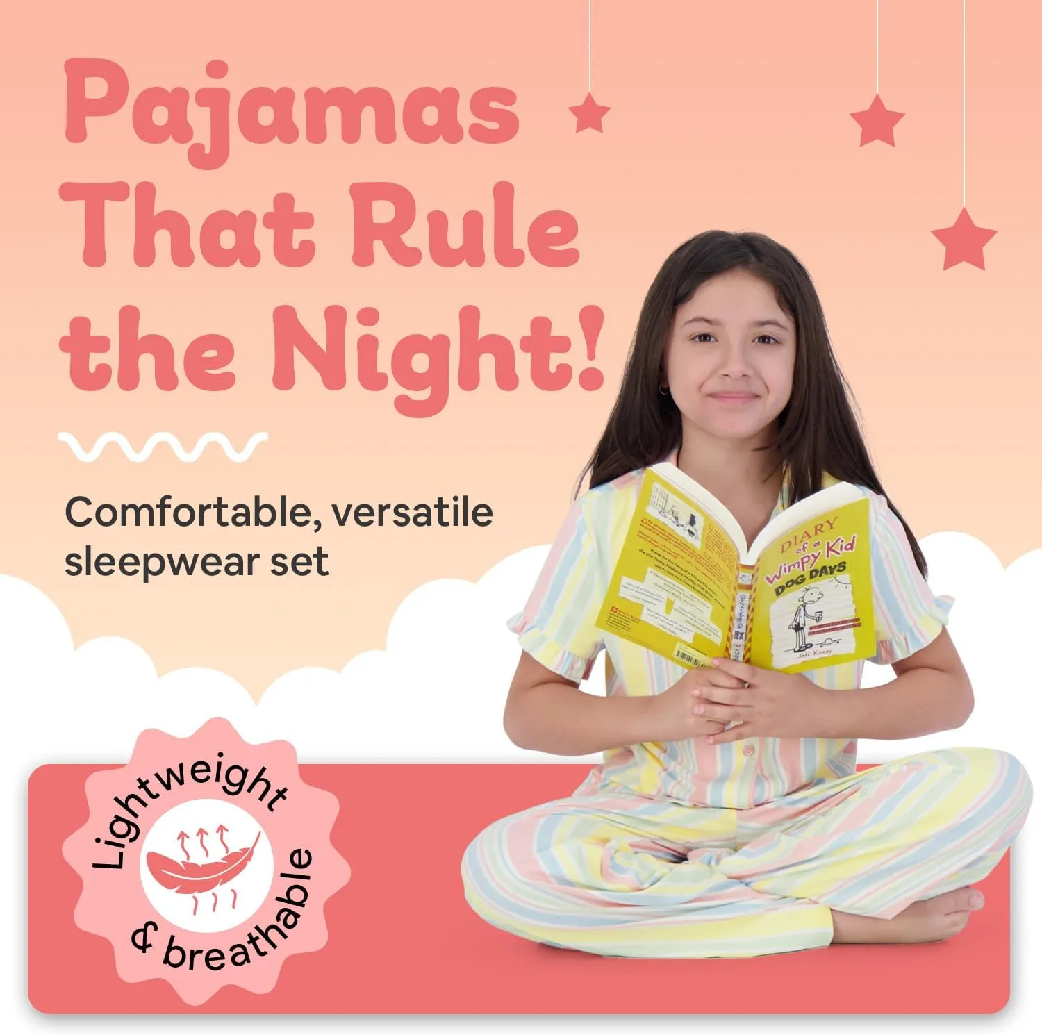 Girls Ultra Soft Button Down Pajamas, 3 Piece Pajama Set, pjs for teen girl, Size 7-16