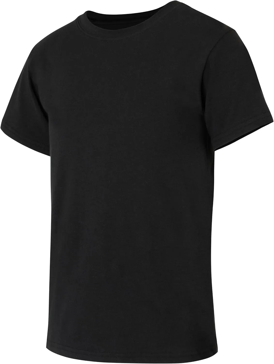 Hanes Boys' Originals Crewneck Undershirts Pack, Stretch Cotton, Black & Assorted, 5-Pack