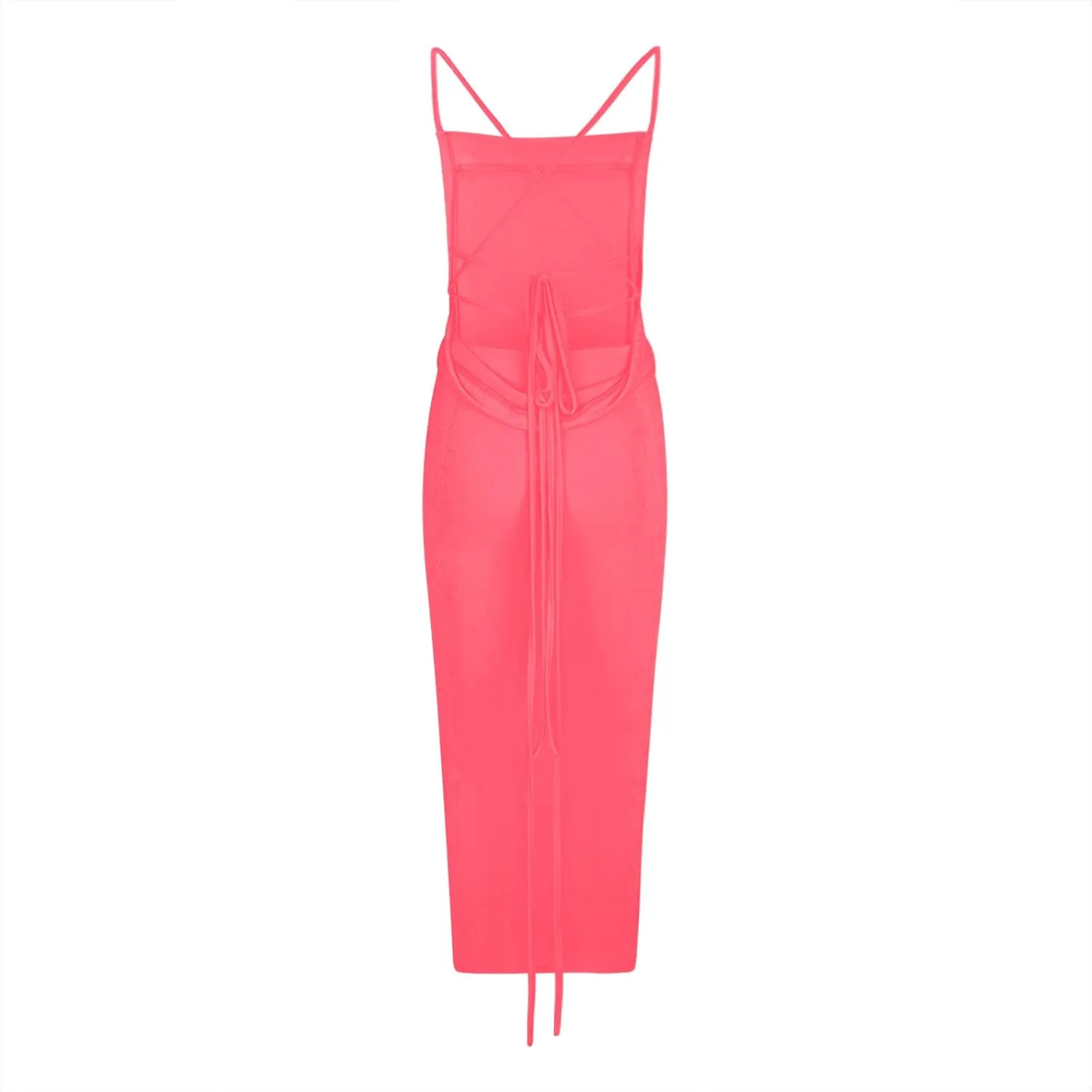 HGps8w Women Sexy Spaghetti Strap Backless Maxi Dresses Halter Lace Up Bodycon Evening Club Cocktail Party Dress