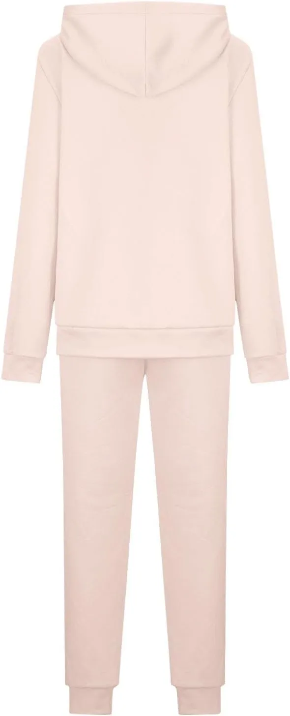 hlysgo Two Piece Sets for Women Winter Warm Lounge Set Fleece Lined Long Sleeve Hooded Pullover Drawstring Pants Sweatsuit