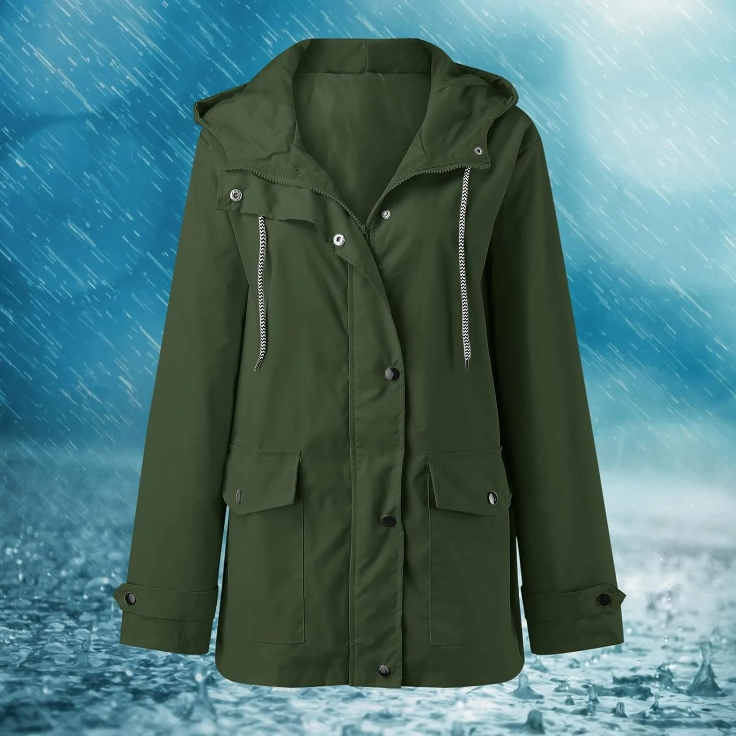 Hooded Trench Coats, Windbreaker Travel Jacket, Womens Jackets, Hiking Jackets for Women, Ladies Lightweight Jackets