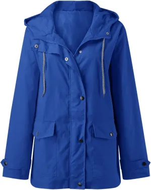 Hooded Trench Coats, Windbreaker Travel Jacket, Womens Jackets, Hiking Jackets for Women, Ladies Lightweight Jackets