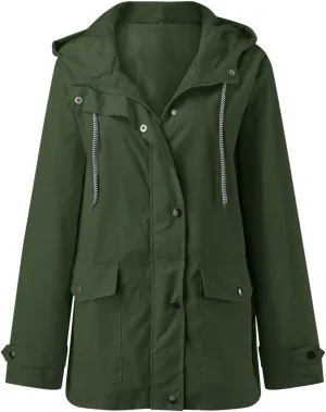 Hooded Trench Coats, Windbreaker Travel Jacket, Womens Jackets, Hiking Jackets for Women, Ladies Lightweight Jackets