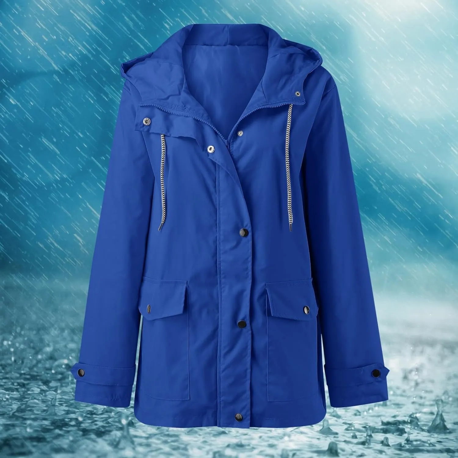Hooded Trench Coats, Windbreaker Travel Jacket, Womens Jackets, Hiking Jackets for Women, Ladies Lightweight Jackets
