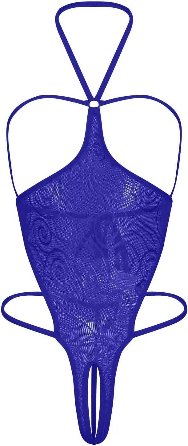 HTHJSCO Lingerie Women Sexy Lace Babydoll Sleepwear Transparent Perspective Open file Corset Teddy Underwear Nightwear