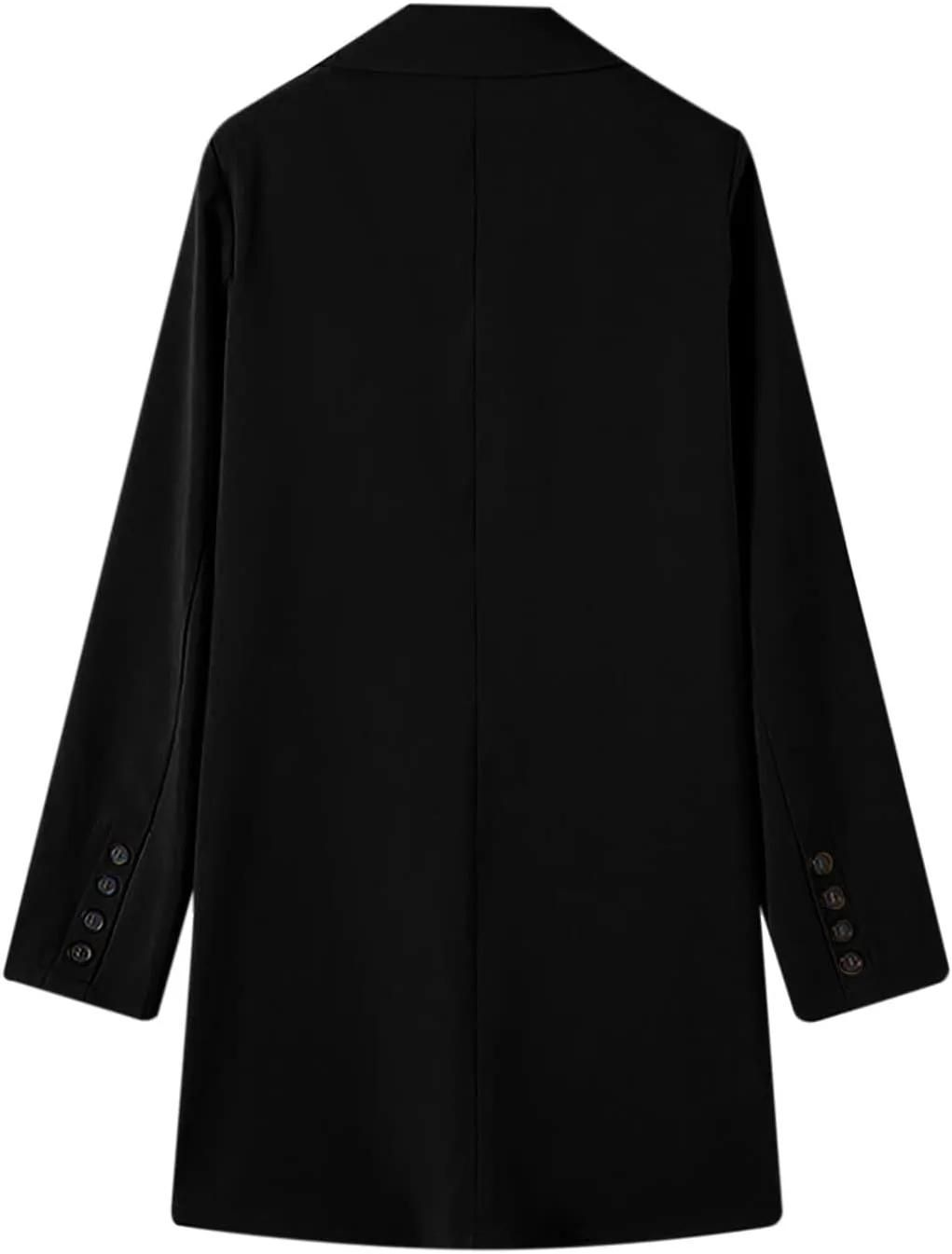 Hvyesh Women's Long Wool Blend Pea Coat Winter Casual Overcoat Notched Lapel Collar Trench Coat Belted Long Jacket Outerwear