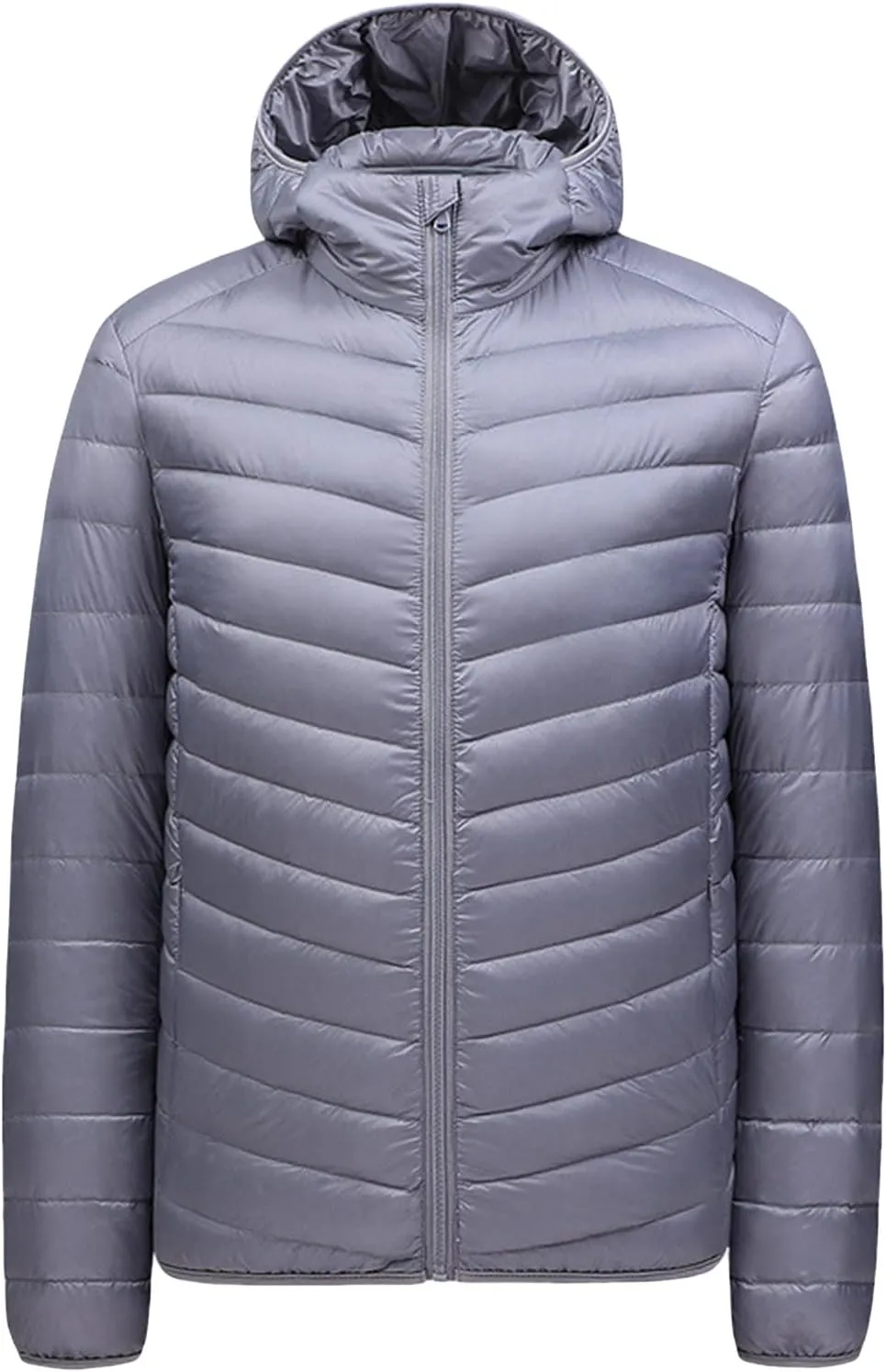 JEShifangjiusu Men’S Packable Down Jacket Lightweight Winter Warm Down Coat Puffer Jacket Water-Resistant Outerwear Coats, Grey, 4X-Large